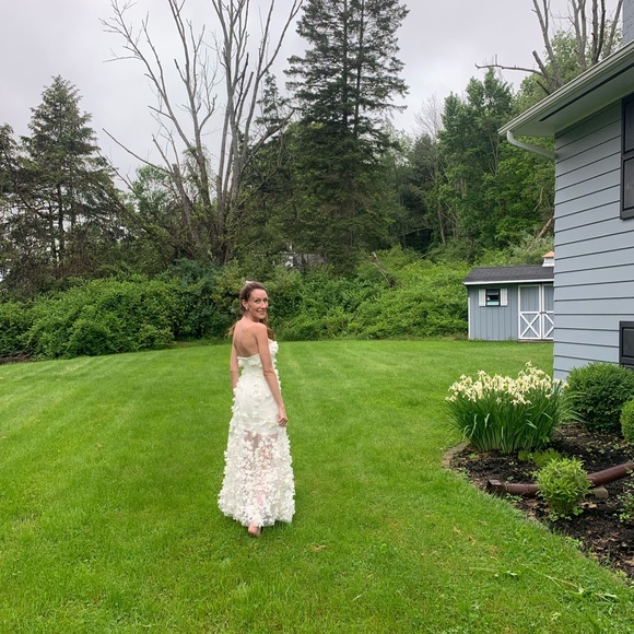 Anthropologie White Floral Gown - Picture 2 of 3